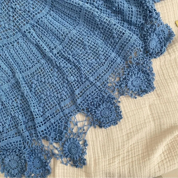 Alix Blue Crotchet Scoop Neck Maxi Dress - Picture 4 of 11